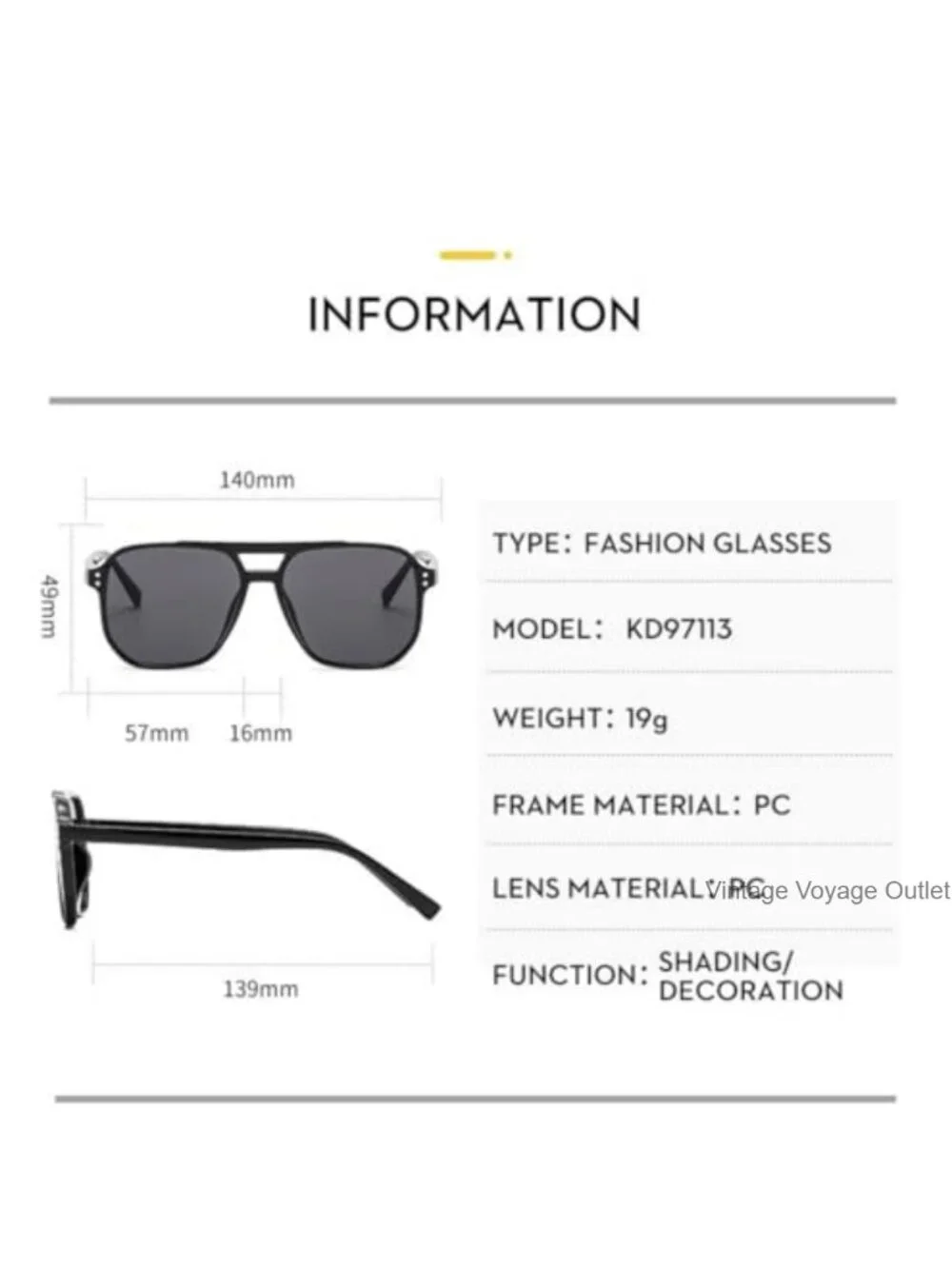 Retro Square Aviator Sunglasses Oversized UV400 Protection 4 Pack